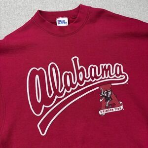 Vintage 80s Pro Player Alabama Crimson Tide Crewneck Sweatshirt Mens XL Red FLAW